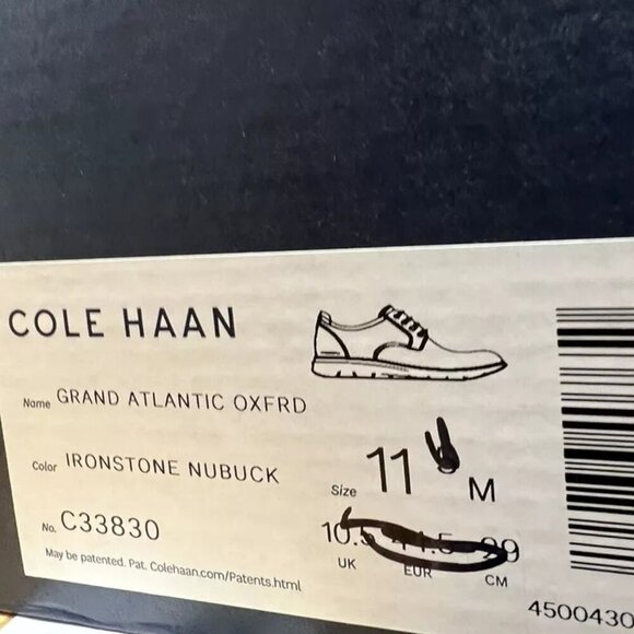 Cole Haan Men\'s Grand Atlantic Oxford Gray Nubuck, Size 11 M